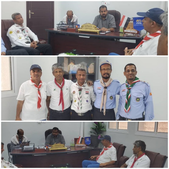 الجهوري.... يلتقي رئيس واعضاء مفوضية الكشافة والمرشدات بمحافظة حضرموت الوادي والصحراء..  