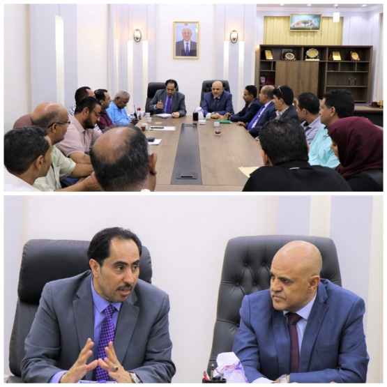 وزير الشباب والرياضة يناقش مع محافظ تعز القضايا المتعلقة بالشباب والرياضيين