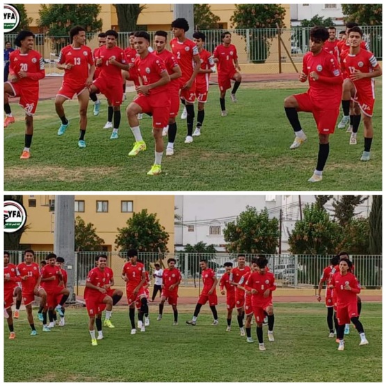 منتخب الشباب يجري تدريبه الأول على ملعب نادي ضمك بعسير