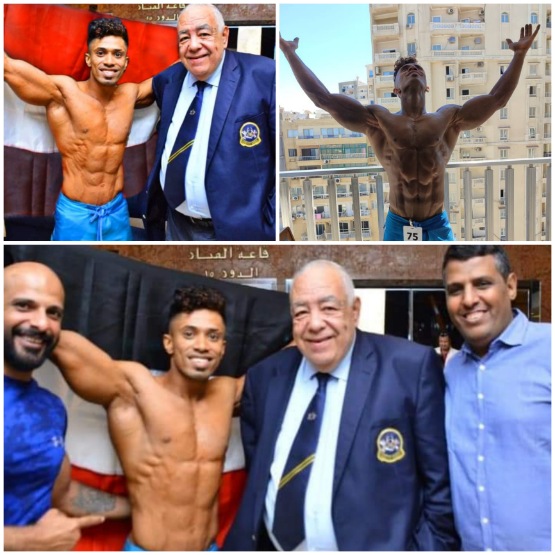 البطل اليمني انس بلعلا يحقق مركز متقدم في بطولة العرب لكمال الاجسام  .
