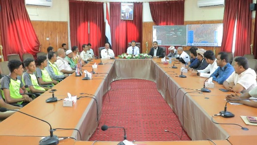 الوكيل السعيدي يستقبل أبطال الدراجات الهوائية وبعثة وادي حضرموت للشطرنج