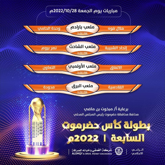 غداً الجمعة تواصل مباريات الجولة الأولى بأربعة لقاءات على جميع ملاعب البطولة* 