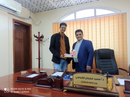 الوزير الشماسي يستقبل عضو النادي الدولي للإعلام الرياضي  والإتحاد العربي للصحافة الرياضية