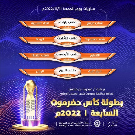 اليوم اربع مباريات في بطولة كأس حضرموت السابعة لكرة القدم 