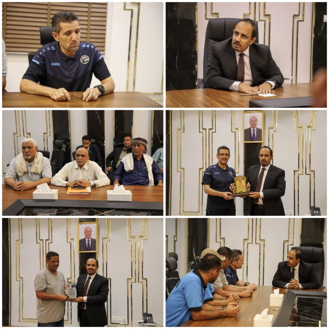 قيادة بعثة منتخبنا الوطني للناشئين تُكرّم محافظ حضرموت لدعمه انجاح معسكر المنتخب بالمكلا 
