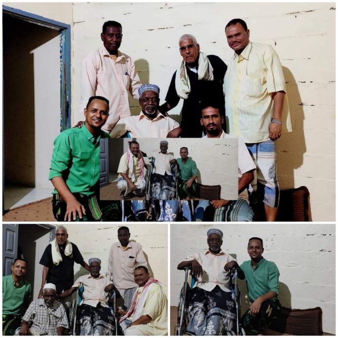 قيادة نادي نصر بروم وقدامى لاعبيه يزورون الكابتن المخضرم يسلم بامؤمن "شيبوب"