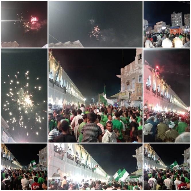 الاعلام الرياضي بالساحل  يشارك جماهير الاخضر أفراحهم في الشوارع بمناسبة تأهل الفريق إلى مصاف أندية الثانية 