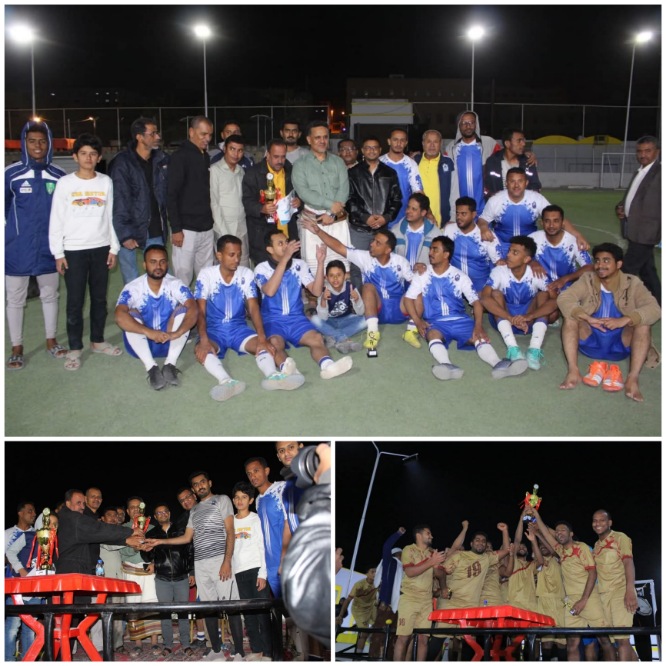 المدير العام لمكتب الشباب والرياضة يتوج فريق مستشفى "النهى" ببطولة كرة القدم السباعية للأعبين القدامى في الوادي