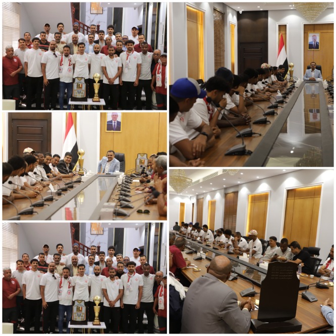 المحافظ بن ماضي يهنئ إدارة ولاعبي فريق السلة بنادي شعب حضرموت يتحقيقهم بطولة الجمهورية لكرة السلة ويوجه الأمين العام للمحافظة بتكريم البعثة 
