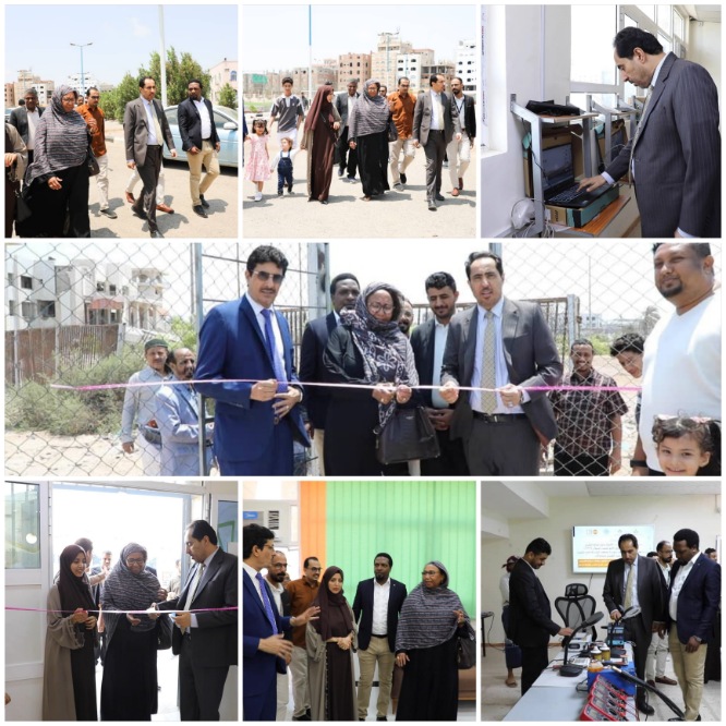 الوزير البكري يفتتح "ملعب الكرة الخماسية" وقاعات مركز تدريب وتأهيل الشباب بعدن