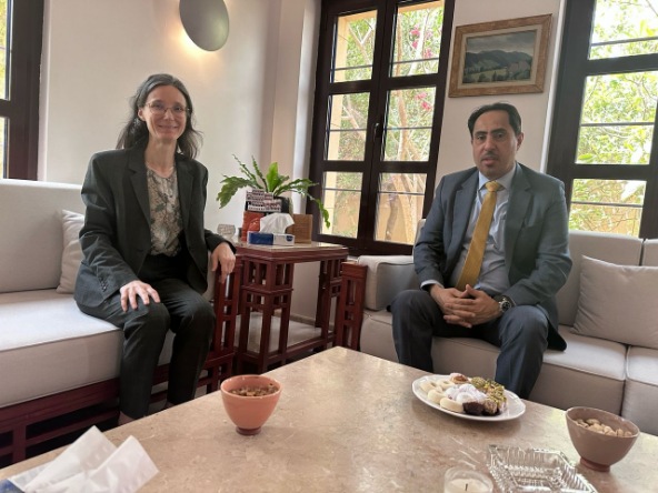 "البكري" يبحث مع السفيرة الفرنسية "قرم" دعم الشباب والرياضة في اليمن