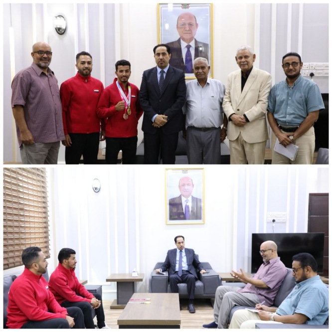 الوزير البكري يستقبل بطل لعبة "الكونغ فو" ثروت السندي