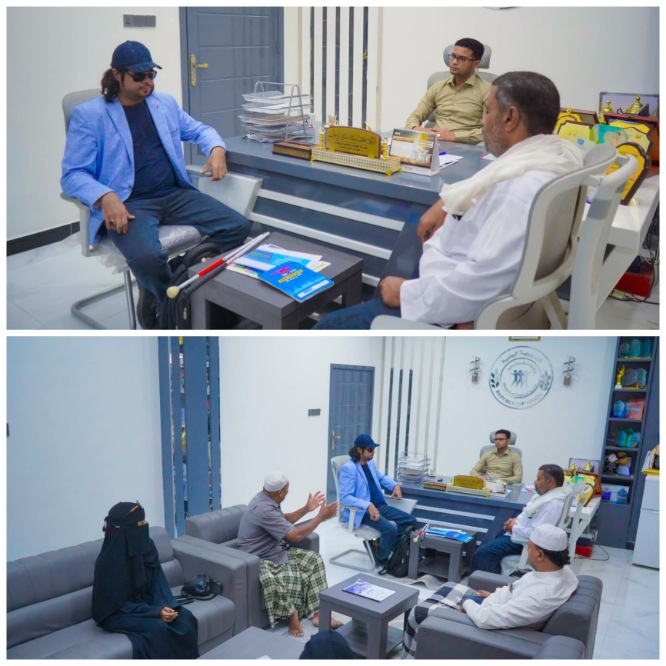  بن طليب يناقش أوضاع فرع اتحاد ذوي الإعاقة في وادي وصحراء حضرموت.