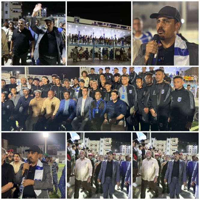 محافظ حضرموت يودّع بعثة نادي تضامن حضرموت المتجهة للبطولة الخليجية ويؤكد : التضامن يمثل واجهة حضرموت والوطن في هذا المحفل الخليجي الكبير