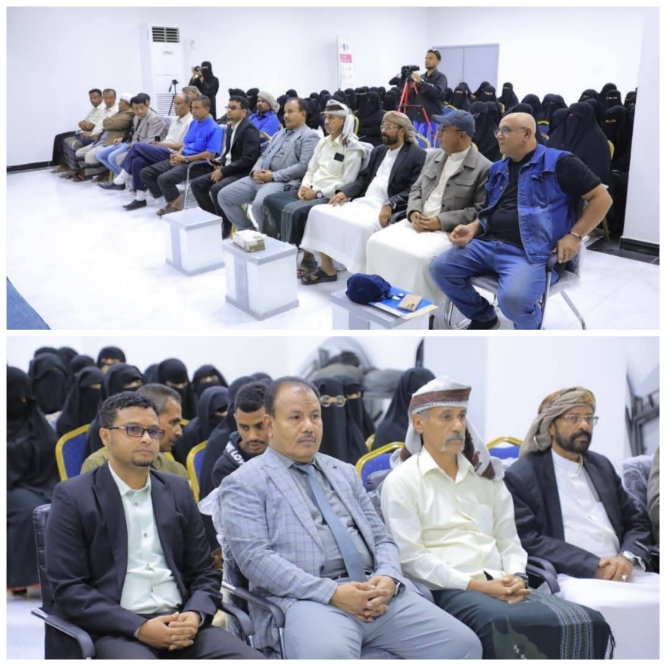 الوكيل العامري بمعية مدير المكتب يدشنان أنشطة وفعاليات المخيم الأول لتدريب وتأهيل الفتاة الحضرمية بسيئون