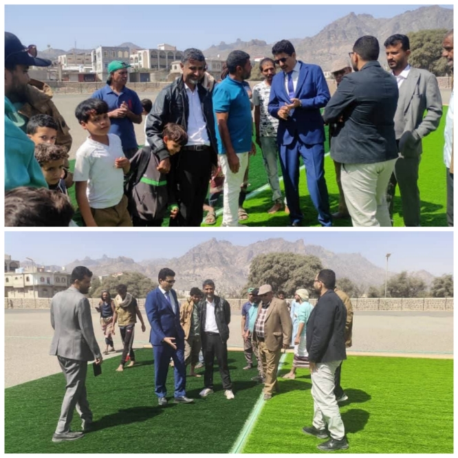 وزارة الشباب والرياضة تدشّن أعمال تعشيب ملعب نادي الصمود بمحافظة الضالع