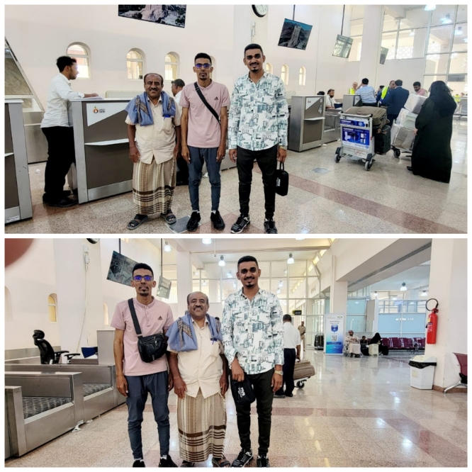 فرع الطائرة بوادي حضرموت يوّدع الحكمان "واصل" و"بريك" إلى البحرين 