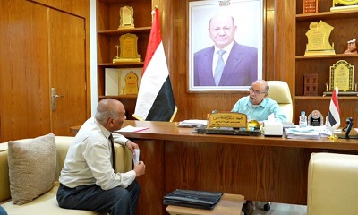 عضو مجلس القيادة محافظ حضرموت يطّلع على دراسات استراتيجية لتطوير وتنويع مصادر الطاقة الكهربائية بالمحافظة