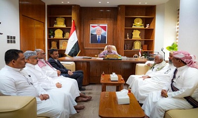 عضو مجلس القيادة الخنبشي يلتقي وفد هيئة رئاسة مرجعية قبائل حضرموت لمناقشة الأوضاع الأمنية والخدمية