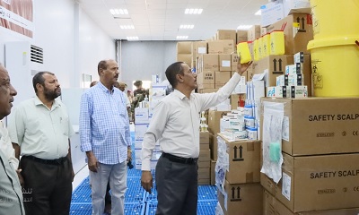 الوكيل باربّاع يدشّن استلام وتوزيع شحنة أدوية ومستلزمات طبية لدعم مستشفيات وادي وصحراء حضرموت