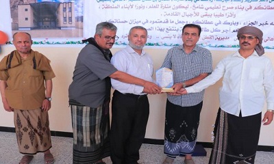 مدير عام مديرية القطن يفتتح مدرسة عثمان بن عفان للتعليم الأساسي بمنطقة غصيص