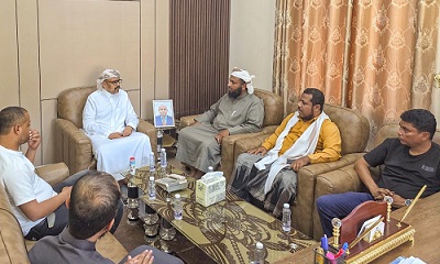 التميمي مدير عام مصلحة شؤون القبائل يلتقي قيادة اتحاد الملتقيات الشبابية التطوعية بحضرموت ويبارك مبادرة “وعي” لكشف زيف المليشيات الحوثية