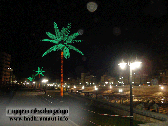 جانب من خور المكلا مساءا