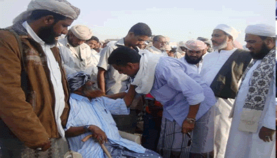 تشييع جثمان الشيخ الشهيد علي بن سالم باوزير بمدينة غيل باوزير بمحافظة حضرموت