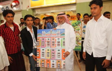 المهندس بقشان يفتتح معرض " ألوان حضرمية بريشة فنان " للرسام عبد الرحمن الجابري