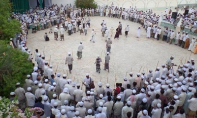 مدينة تريم تشهد اقامة رقصة الرزيح الشعبية