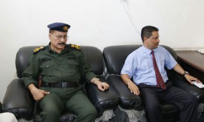 الوكيل المساعد السعيدي ومدير الأمن العامري في زيارة تفقدية لمحكمة سيئون الإبتدائية
