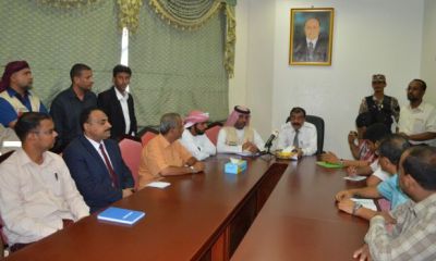 محافظ حضرموت يرأس اجتماعا مشتركا للمديرين العامين بمديريات الساحل وهيئة الهلال الأحمر الإماراتي