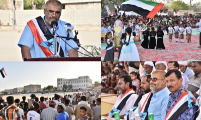 بمهرجان خطابي وكرنفالي حاشد .. غيل باوزير تحتفل بالذكرى الاولى لتحرير ساحل حضرموت