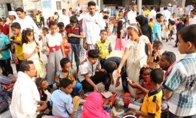 شباب حيي السحيل والقرن يمنعون باعة المفرقعات واللعب بها في ختائم ليلة النصف من رمضان بمدينة سيئون
