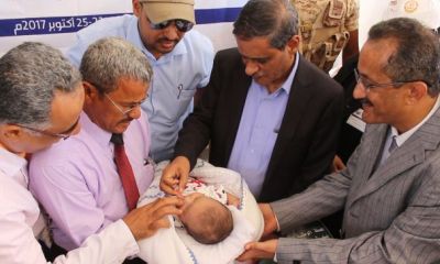محافظ حضرموت يدشن حملة التحصين ضد شلل الأطفال في كافة مديريات المحافظة