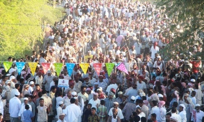 في مهرجان للموروث الشعبي حافة مدودة بوادي حضرموت تقيم مطلعها السنوي للألعاب الشعبية( الشبواني )