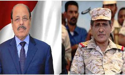في اتصال بين الاحمر والمحافظ البحسني للاطلاع على المستجدات وعدد من القضايا المرتبطة بالأوضاع