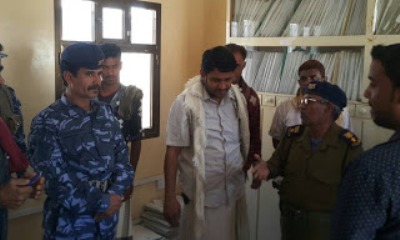 مدير عام غيل بن يمين يدشن العمل في قسم البطاقة الشخصية باحوال المديرية