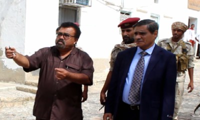 المحافظ البحسني يطلع على إعادة تأهيل بعض مكاتب الادارة المحلية بالمكلا ويوجه باستكمال مكاتب أخرى وتأهيل حديقة المجمع الحكومي