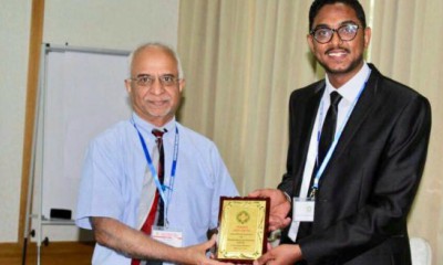 شارك فيها باحثين من مختلف دول العالم.. (حضرمي) يحقق جائزة أفضل ورقة علمية وعرض تقديمي في مؤتمر دولي للعلوم بماليزيا :