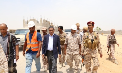 المحافظ البحسني يتفقد العمل بمبنى كلية الشرطة ويوجه بسرعة الانجاز