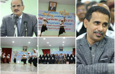الوزير لملس يضع حجر الاساس لمشروع تحسين البيئة المدرسية بمجمع المنصورة للبنات بالشحر ويتفقد مشروع هنجر الكتاب والاثاث المدرسي للمديريات الشرقية .