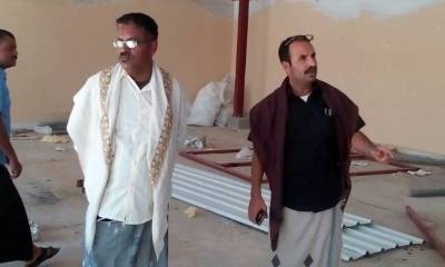 مديرعام حريضة يقوم بزيارة ميدانية لروضة الاطفال بحريضة للإطلاع على مشروع بنا صفين اضافيين وعمل هنجر وأستكمال سور للروضة