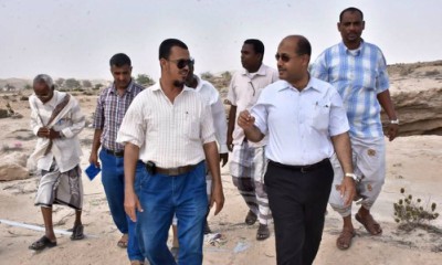 مدير هيئة المساحة الجيولوجية و مدير مديرية غيل باوزير دشنا نزول ميداني للمناجم و المحاجر بالمديرية 
