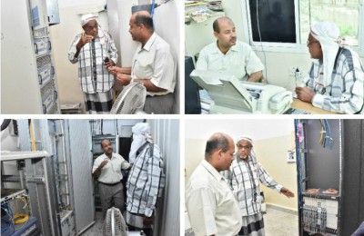 مدير عام غيل باوزير يتفقد عمل فرع الاتصالات 