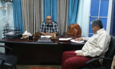 المدير العام لمديرية وادي العين وحورة يلتقي رئيس جامعة حضرموت ونائبه لشئون الطلاب