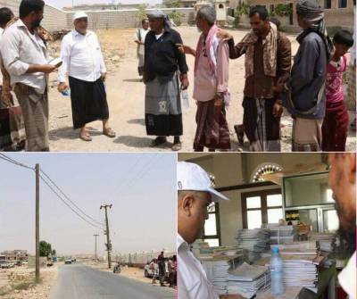 المدير العام لمديرية المكلا يقوم بزيارة تفقدية لحي القارة الحمراء شرق مدينة المكلا 