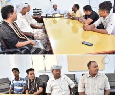 مدير عام غيل باوزير يلتقي اللجنة التحضيرية وأعضاء الفرقة الموسيقية المزمع إشهارها 