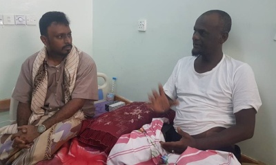وكيل أول حضرموت يطمئن على صحة الجندي صبري الغيلي 