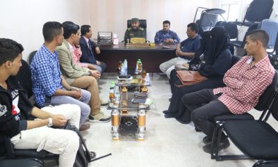 العميد التميمي يلتقي وفداً من قسم الإعلام بجامعة عدن في المكلا 